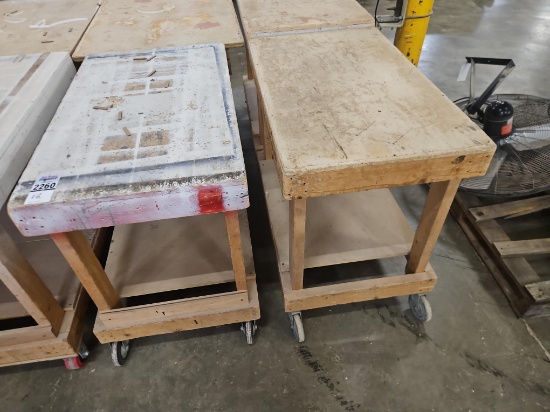 2 - Wooden Rolling Carts