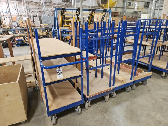 4 - Shopcarts Metal Storage Carts w/Shelf Brackets