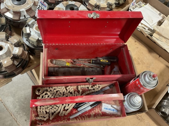 Small Tool Box, Calipers & Hand Tools