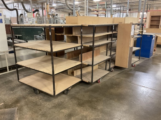 4 - Rolling Metal Shelving Units