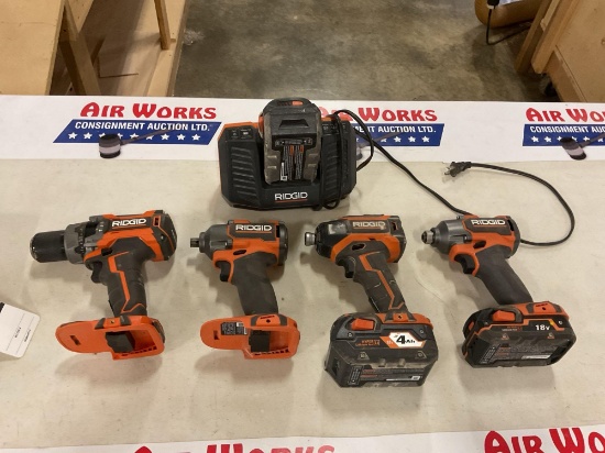 Rigid Drills & Impacts w/ Batteries & Charger