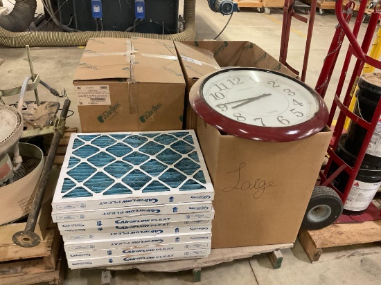 Skid Lot - Assorted Filters & Clock