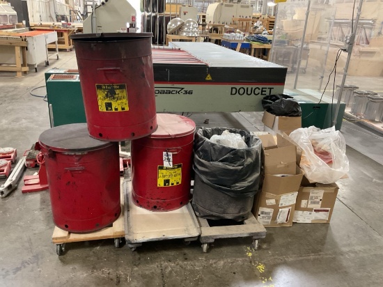 3 - Justrite Metal Stain Rag Disposal Cans - Motoman Robot Sheathes