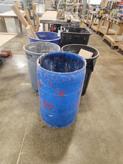 5 - Assorted Trash Barrels