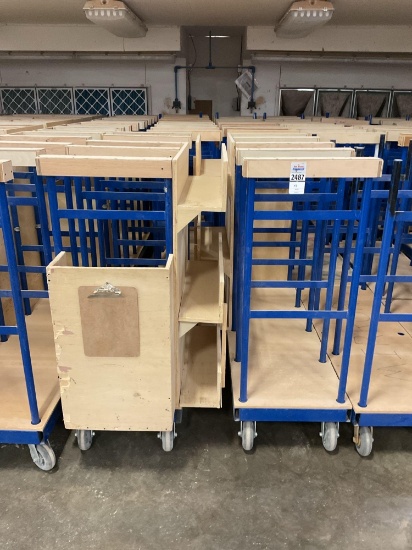 6 - Shopcarts Metal Storage Carts w/Shelf Brackets