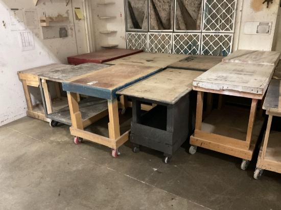 9 Wooden Carts Assorted Sizes