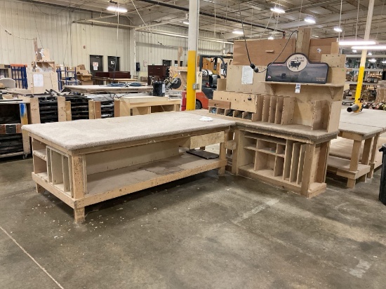 2 pc Wooden Assembly Work Station w/Padded Top