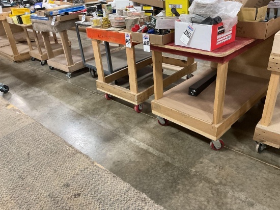 4 Rolling Wooden Carts
