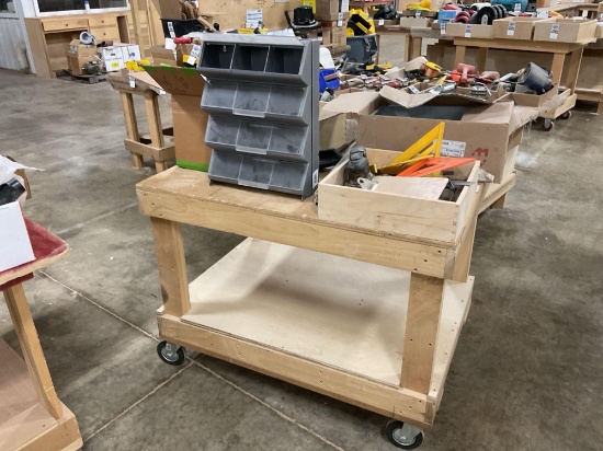 Cart & Contents - Organizer, Stain Rags, Assorted Flat Wrenches, Sockets