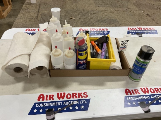 Box Lot - WD-40, Paint THinner, Paper Towels, Contact Cleaner