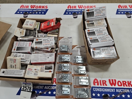 Box Lot - Assorted Nails, Latches