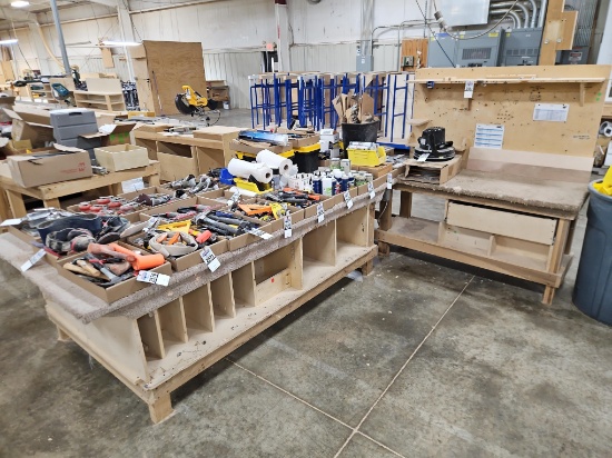 2 pc Wooden Assembly Work Station w/Padded Top - CONTENTS NOT INCLUDED