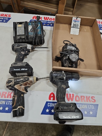 Makita Drill, Impacts 4- Batteries, 2 - Chargers