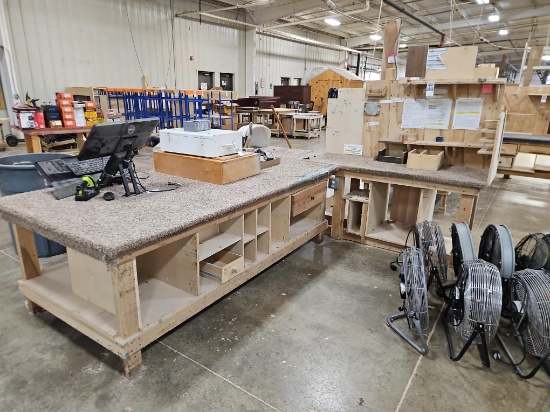 2 pc Wooden Assembly Work Station w/Padded Top - BOX LOTS NOT INCLUDED