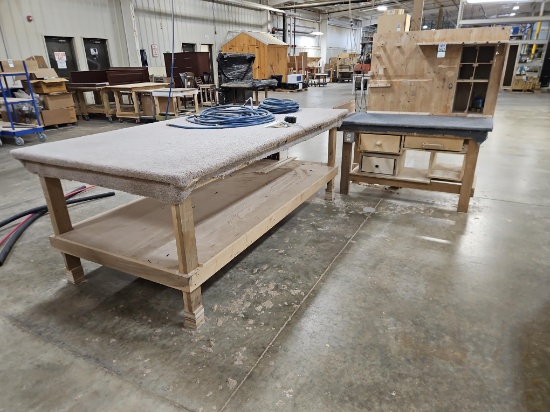 2 pc Wooden Assembly Work Station w/Padded Top