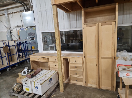 2 pc Wooden Storage Cabinet