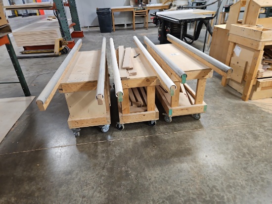 3 - Wooden Rolling Carts
