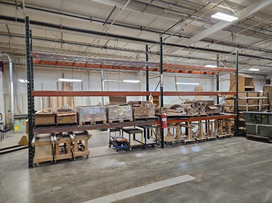 2 - Sections - Pallet Racking 3 - 13'x42" Uprights 12-13' Beams w/Wire Mesh Shelving