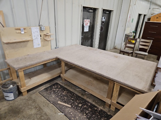2 pc Wooden Assembly Work Station w/Padded Top