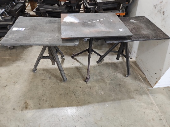 3 - Rolling Finishing Tables w/ Padded Tops