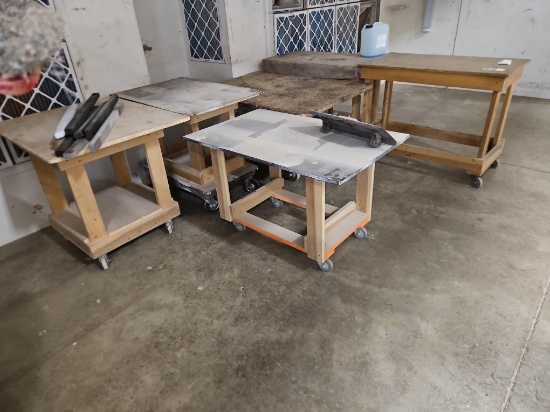 6 - Assorted Rolling Wooden Carts