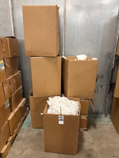 Boxes of White Cotton Wiping Rags