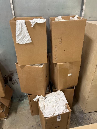 Boxes of White Cotton Wiping Rags