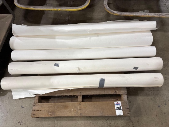 Rolls of White/Off-White Sheet Material on Pallet