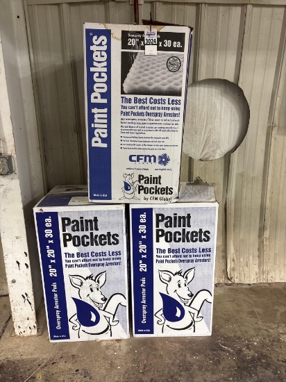 CFM Global Paint Pockets Overspray Arrestor Pads, 20" x 20", (3) Boxes of 30