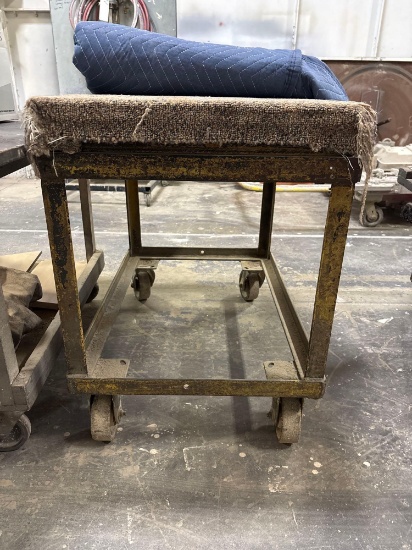 Steel Rolling Shop Carts with Pneumatic Orbital Sander and 3M Stikit Disc Pads