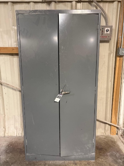 2-Door Steel Storage Cabinet with 4 Adjustable Shelves