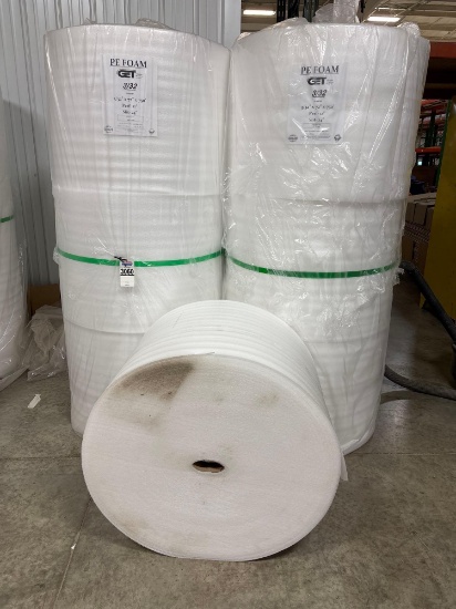 (5) GET Global Extrusion Technologies PE Foam Rolls, 3/32" x 72" x 750'