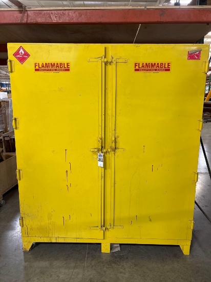 Flammable Liquid Safety Storage Cabinet, Double-Door, 4-Shelf, Yellow Steel