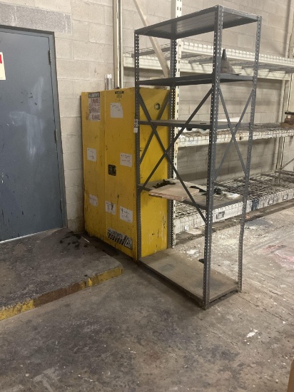 Justrite Sure-Grip EX Flammable Liquid Storage Cabinet, 45 Gal with Steel Shelving Unit