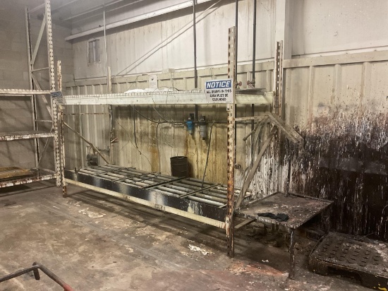 Pallet Rack Shelving Unit with Wire Deck/Rolling Shelves, 2-Level