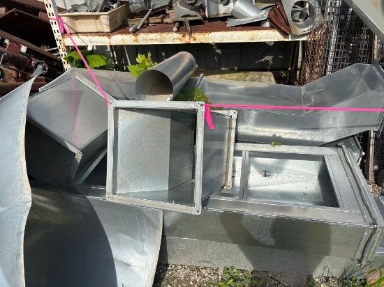 Assorted Galvanized Sheet Metal HVAC Ductwork & Fittings