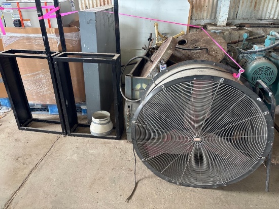 Large Lot - Fan, Motors, & Shelving units