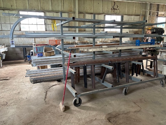 Assorted Steel Stock & Garage Door Parts- CART NOT INCLUDED