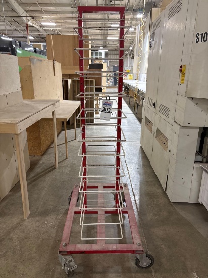 Mobile Panel Drying Rack Cart with Wire Shelves