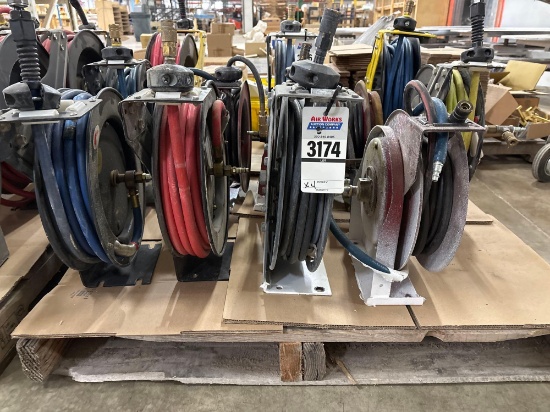 (4) Retractable Air Hose Reels with Hose