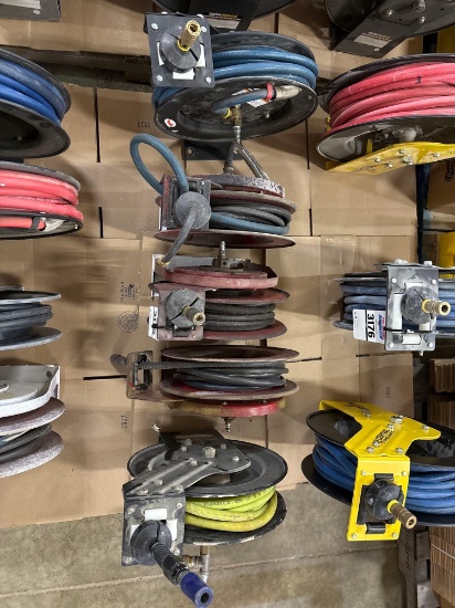 (5) Retractable Air Hose Reels with Hose