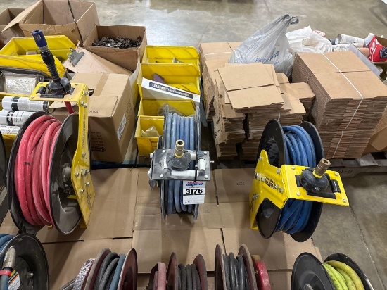 (3) Retractable Air Hose Reels with Hose