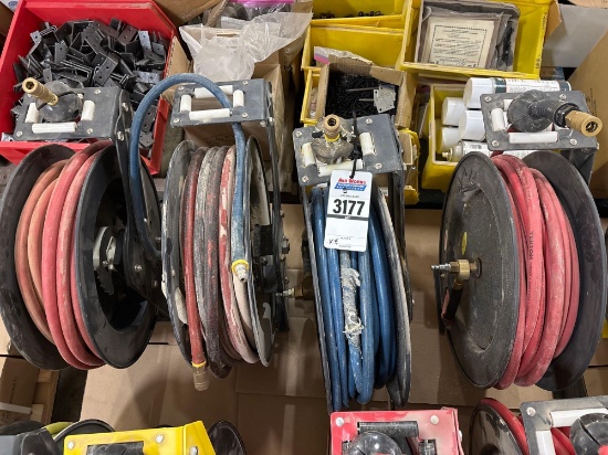 (4) Retractable Air Hose Reels with Hose