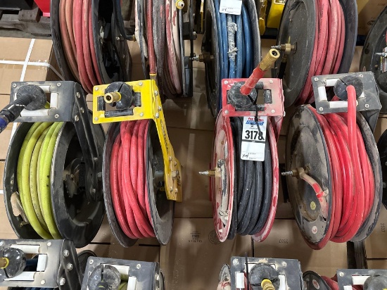 (4) Retractable Air Hose Reels with Hose
