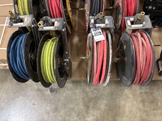 (4) Retractable Air Hose Reels with Hose