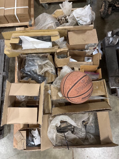 Assorted Hardware & Fasteners Lot: Drawer Slides, Cabinet Hinges, Screws, Brad Nails, Amerock Hardwa