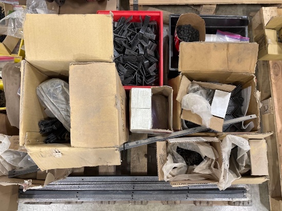 Assorted Cabinet & Millwork Hardware: Angle Brackets, Drawer Slides, Screws, Fasteners