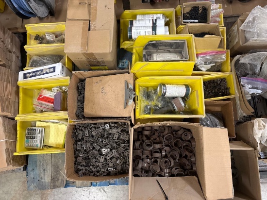 Assorted Cabinet Hardware & Finishing Supplies: Hinges, Grommets, Screws, Spray Finish
