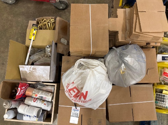 Assorted Hardware & Supplies: Gold-Tone Cabinet Pulls, Spray Paint Cans,
