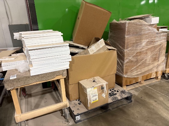Assorted Wooden Blanks & Rolling Wooden Cart